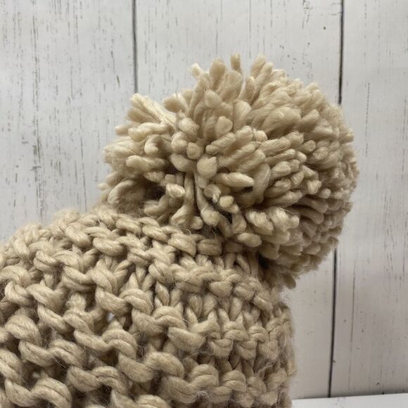 BCBGeneration Tan Chunky Pom Pom Knit Beanie - Picture 12 of 12